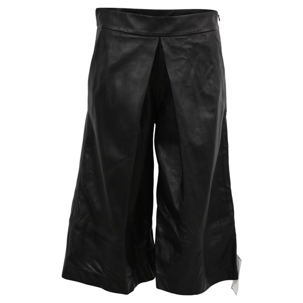 Joseph Billy High-Rise Culottes in Black Lambskin Leather